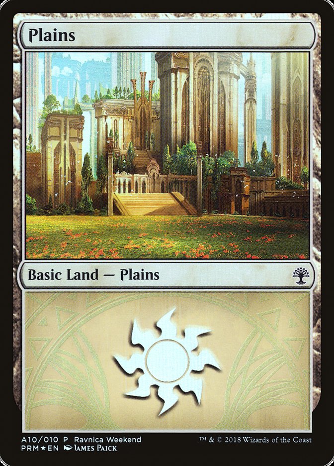 Plains (A10) [Ravnica Allegiance Ravnica Weekend] | Good Games Cannington