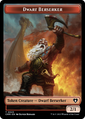 Elemental (0024) // Dwarf Berserker Double-Sided Token [Commander Masters Tokens] | Good Games Cannington