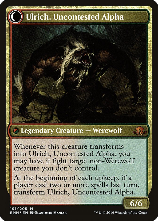 Ulrich of the Krallenhorde // Ulrich, Uncontested Alpha [Eldritch Moon Prerelease Promos] | Good Games Cannington