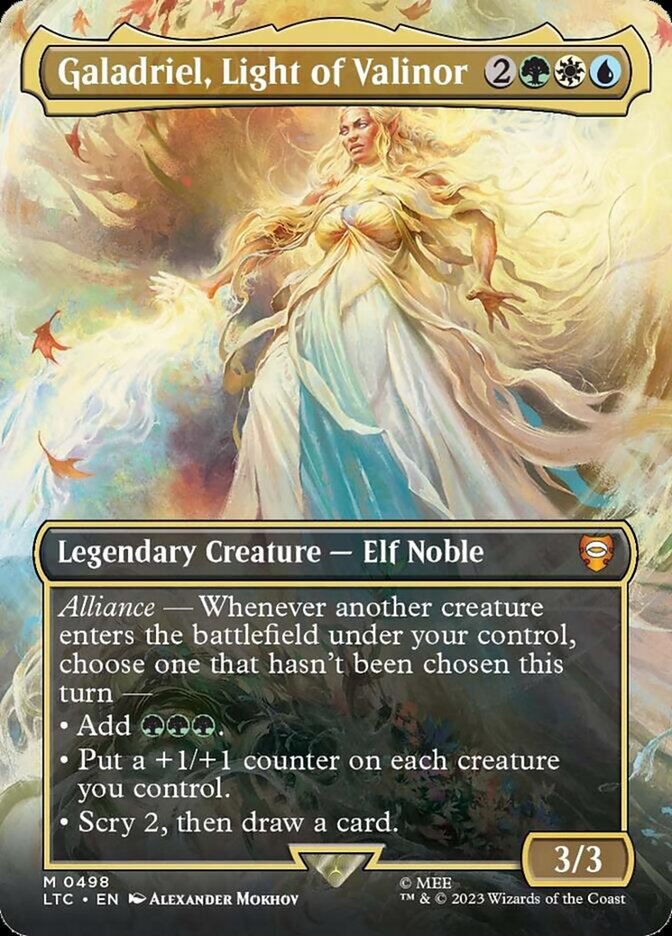 Galadriel, Light of Valinor 498 (Commander: The Lord of the Rings: Tales of Middle-earth)  - Borderless Foil | Good Games Cannington