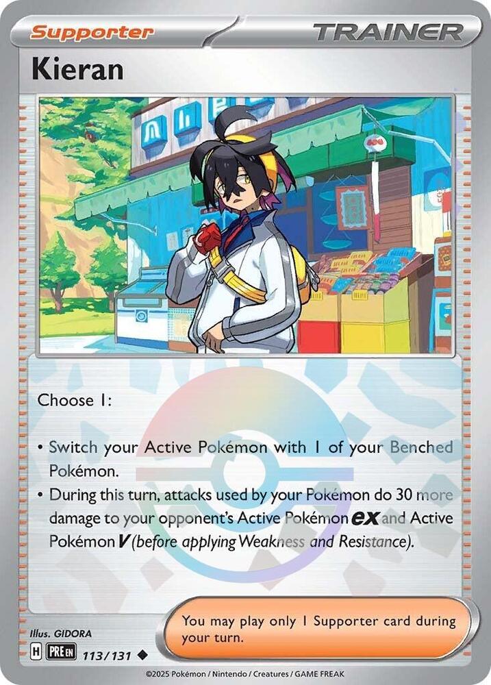 Kieran (113/131) (Poke Ball Pattern) [Scarlet & Violet: Prismatic Evolutions] | Good Games Cannington