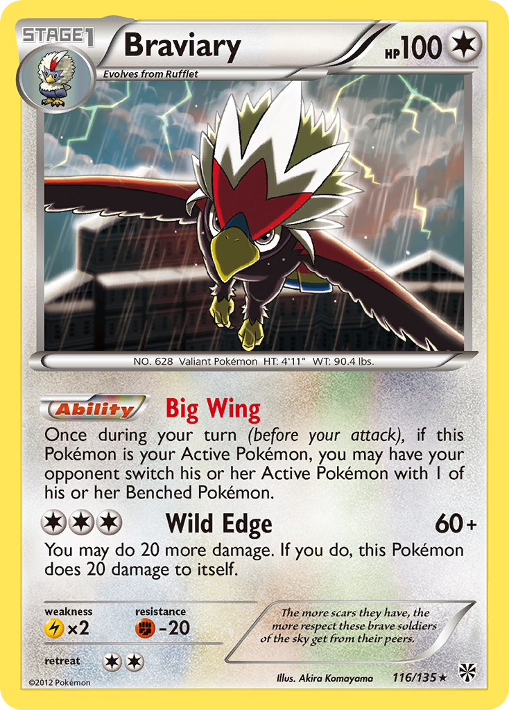 Braviary (116/135) [Black & White: Plasma Storm] | Good Games Cannington