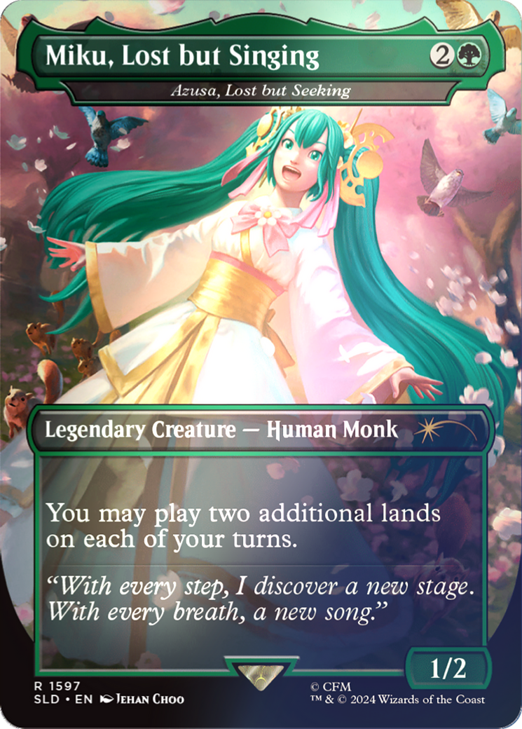 Miku, Lost but Singing - Azusa, Lost but Seeking (Rainbow Foil) [Secret Lair Drop Series] | Good Games Cannington