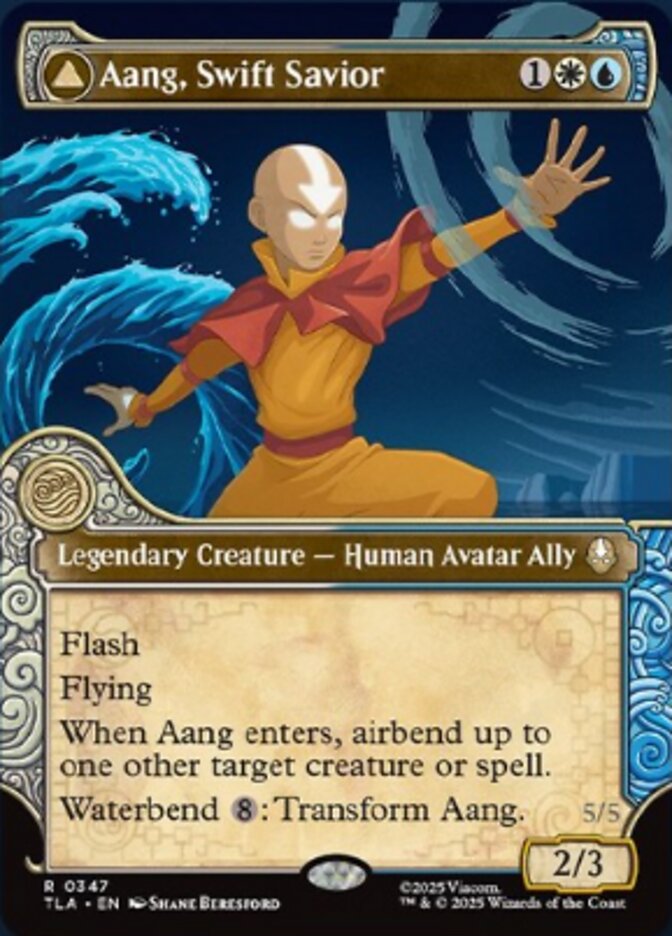 Aang, Swift Savior // Aang and La, Ocean's Fury 347 (Avatar: The Last Airbender)  - Showcase Foil | Good Games Cannington