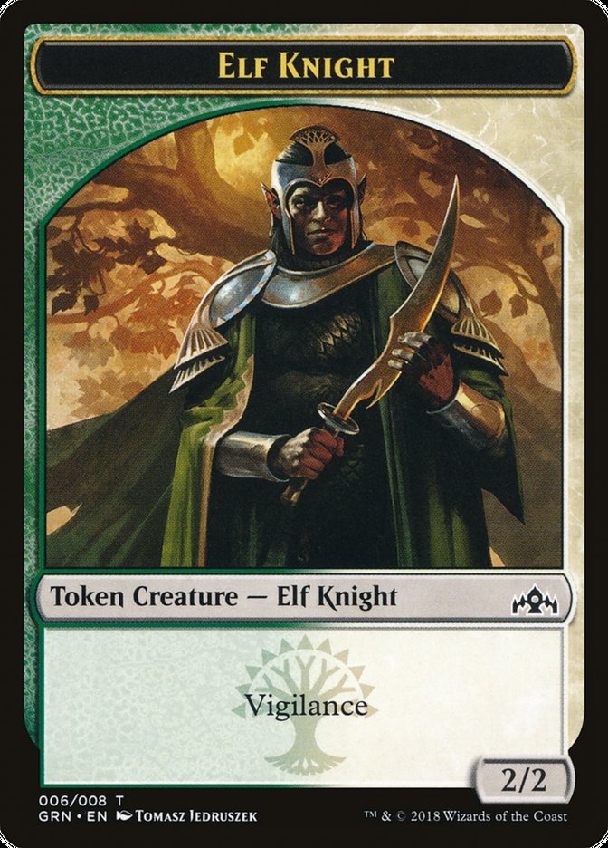 Saproling // Elf Knight Double-Sided Token [Guilds of Ravnica Guild Kit Tokens] | Good Games Cannington