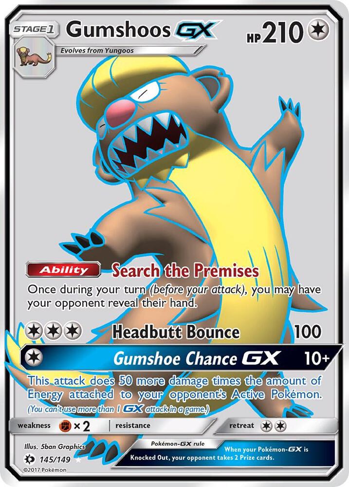 Gumshoos GX 145/149 (SM Base Set)  - Holofoil | Good Games Cannington