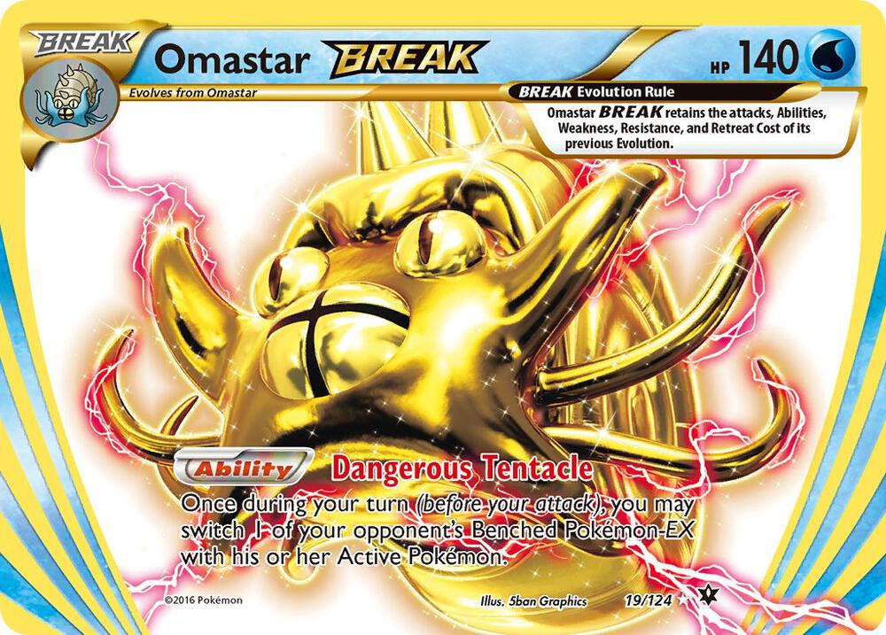Omastar BREAK 19/124 (XY - Fates Collide)  - Holofoil | Good Games Cannington