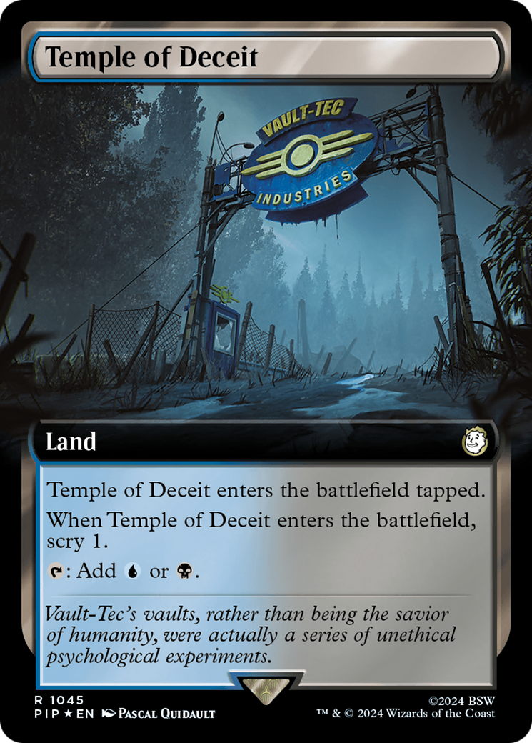 Temple of Deceit (Extended Art) (Surge Foil) [Fallout] | Good Games Cannington