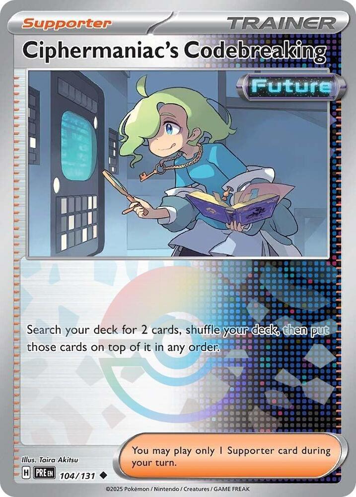 Ciphermaniac's Codebreaking (104/131) (Poke Ball Pattern) [Scarlet & Violet: Prismatic Evolutions] | Good Games Cannington