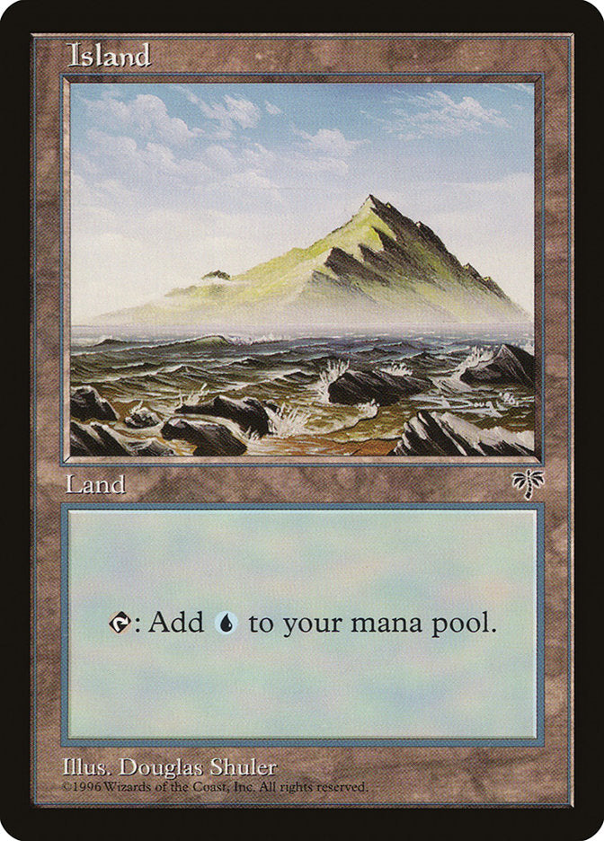 Island (No Tree / Blue Sky / Peak on Right) [Mirage] | Good Games Cannington