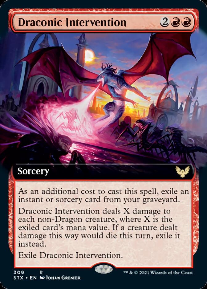 Draconic Intervention (Extended Art) [Strixhaven: School of Mages] | Good Games Cannington