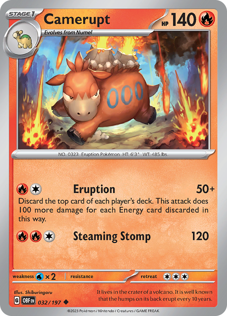 Camerupt (032/197) [Scarlet & Violet: Obsidian Flames] | Good Games Cannington