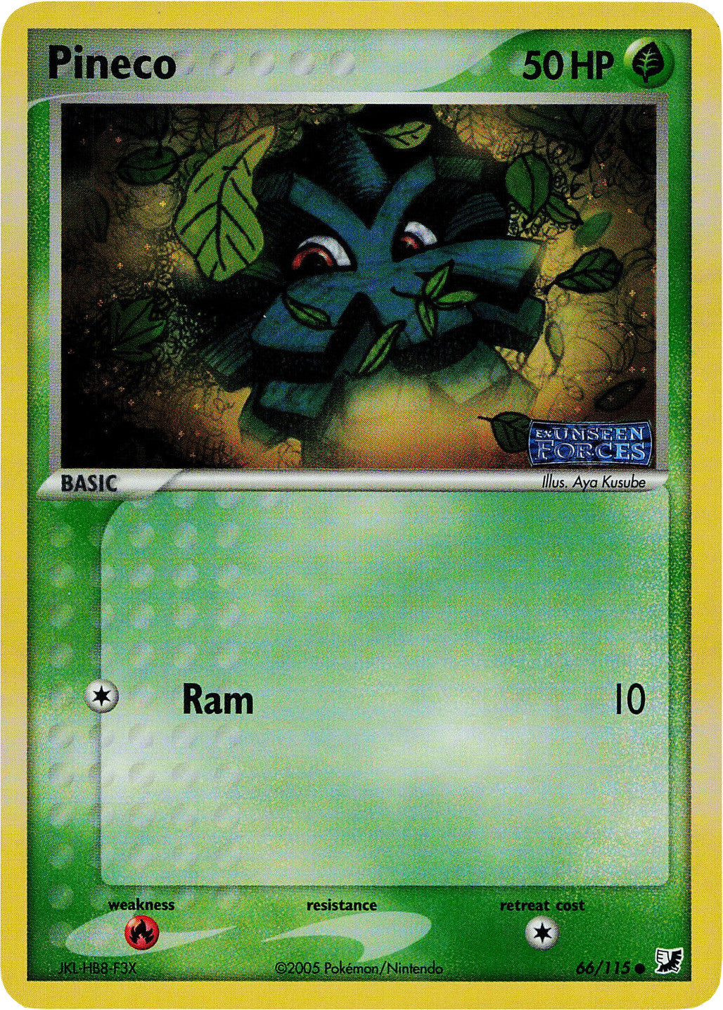 Pineco (66/115) (Stamped) [EX: Unseen Forces] | Good Games Cannington