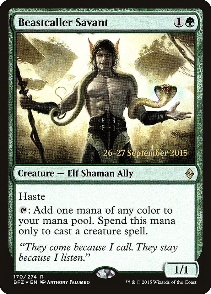 Beastcaller Savant [Battle for Zendikar Prerelease Promos] | Good Games Cannington