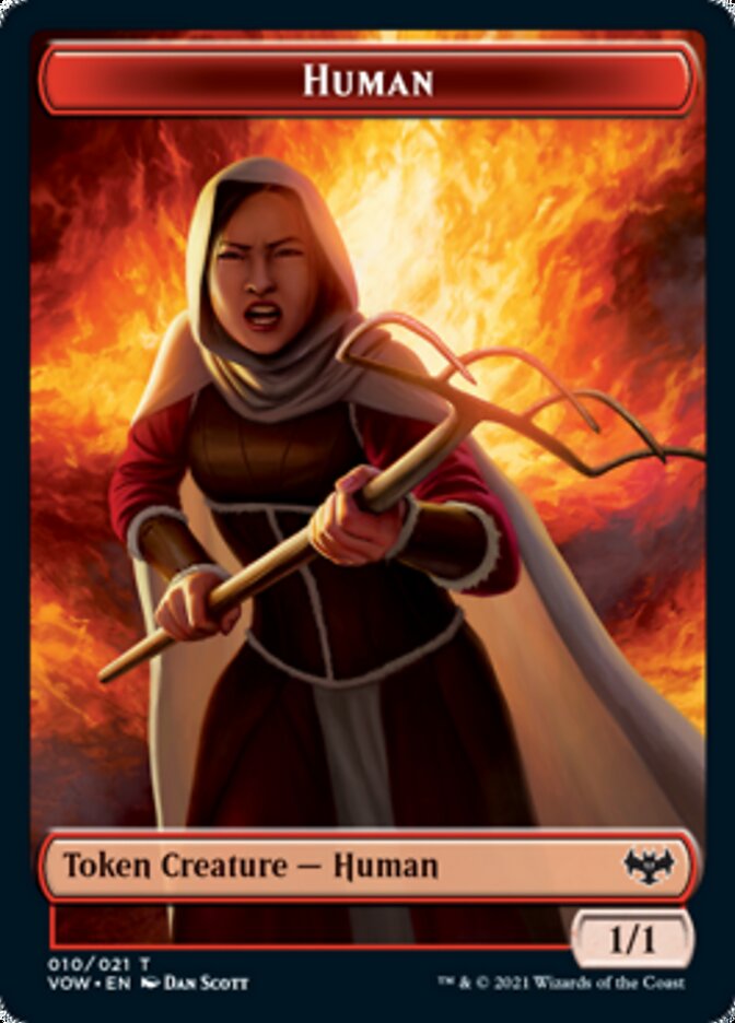 Zombie (008) // Human (010) Double-Sided Token [Innistrad: Crimson Vow Tokens] | Good Games Cannington