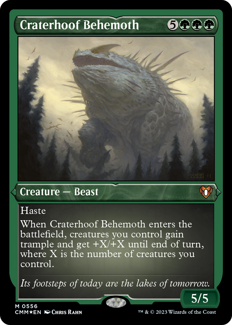 Craterhoof Behemoth (Foil Etched) [Commander Masters] | Good Games Cannington