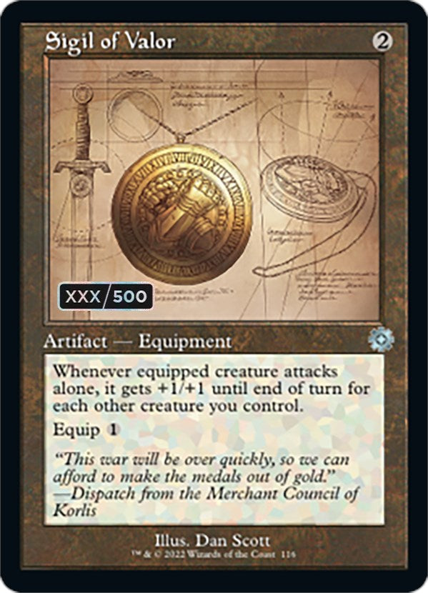 Sigil of Valor (Retro Schematic) (Serialized) [The Brothers' War Retro Artifacts] | Good Games Cannington