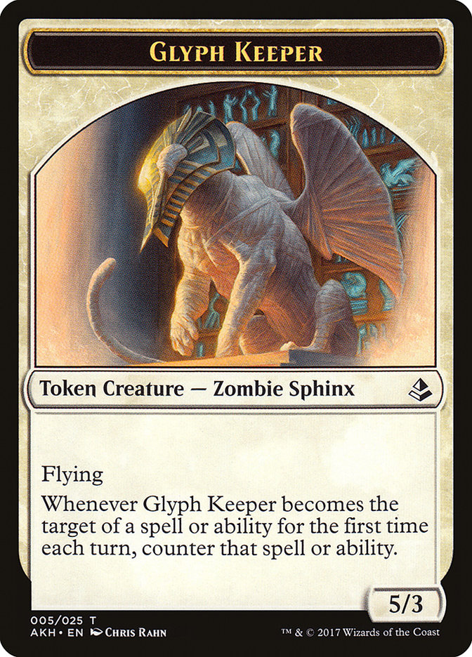 Glyph Keeper // Warrior Double-Sided Token [Amonkhet Tokens] | Good Games Cannington