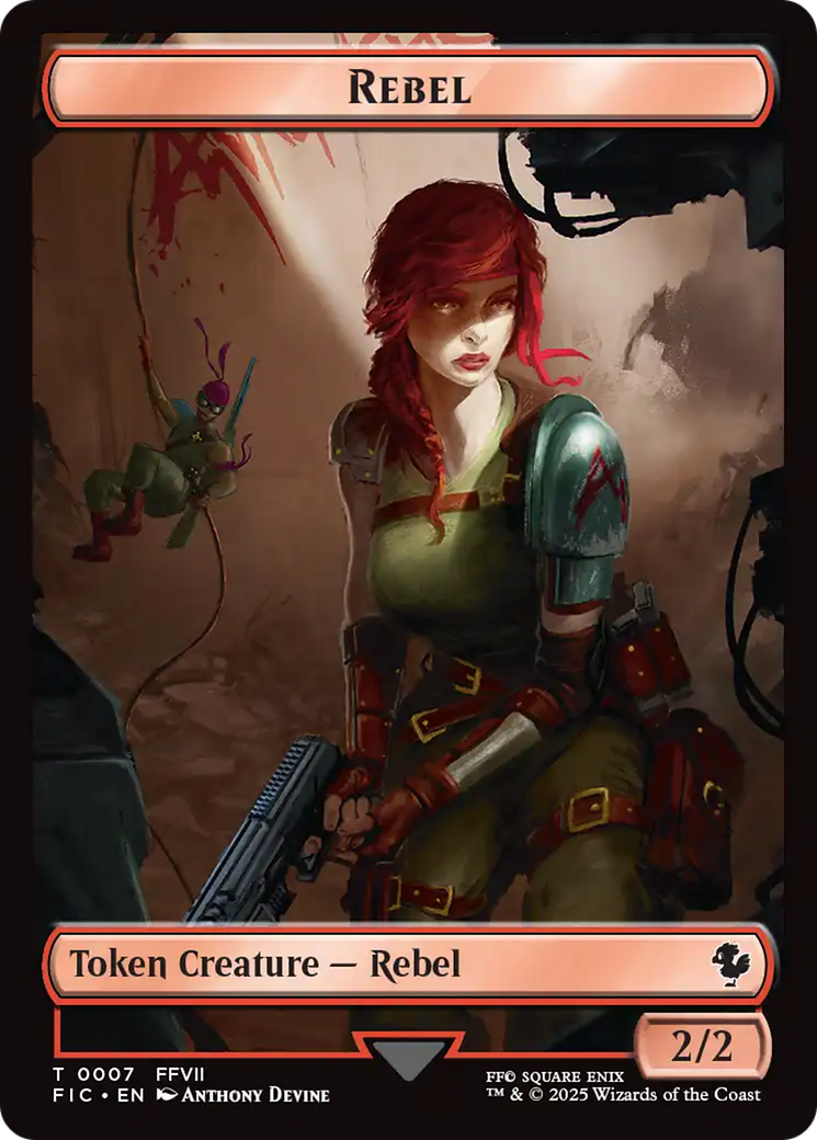 Soldier // Rebel Double-Sided Token (Surge Foil) [FINAL FANTASY Commander Tokens] | Good Games Cannington