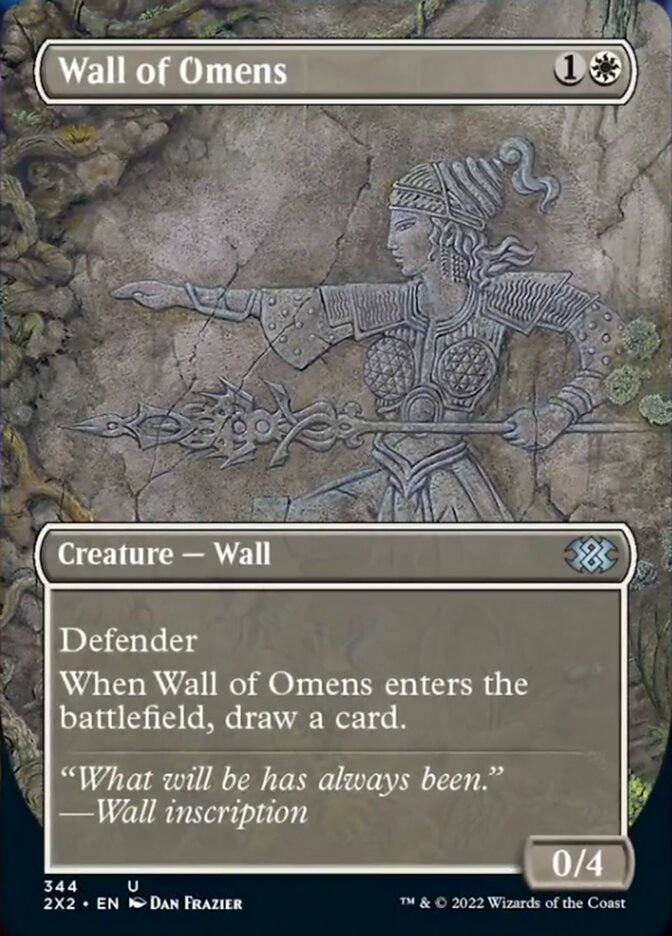 Wall of Omens (Borderless Alternate Art) [Double Masters 2022] | Good Games Cannington