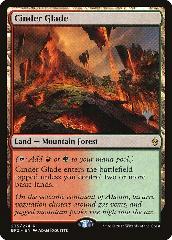 Cinder Glade (Promo Pack) [Battle for Zendikar Promos] | Good Games Cannington