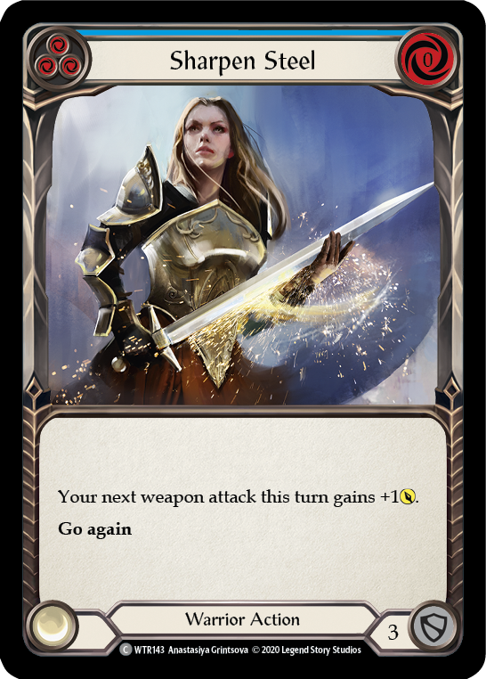 Sharpen Steel (Blue) [U-WTR143] (Welcome to Rathe Unlimited)  Unlimited Rainbow Foil | Good Games Cannington