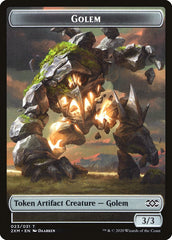 Wolf // Golem Double-Sided Token [Double Masters Tokens] | Good Games Cannington