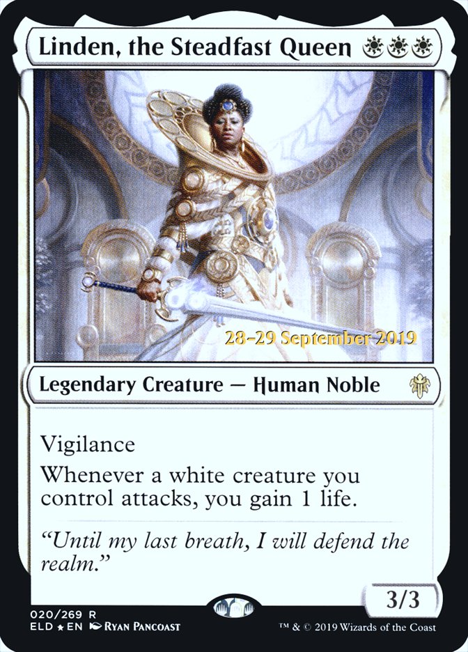 Linden, the Steadfast Queen [Throne of Eldraine Prerelease Promos] | Good Games Cannington