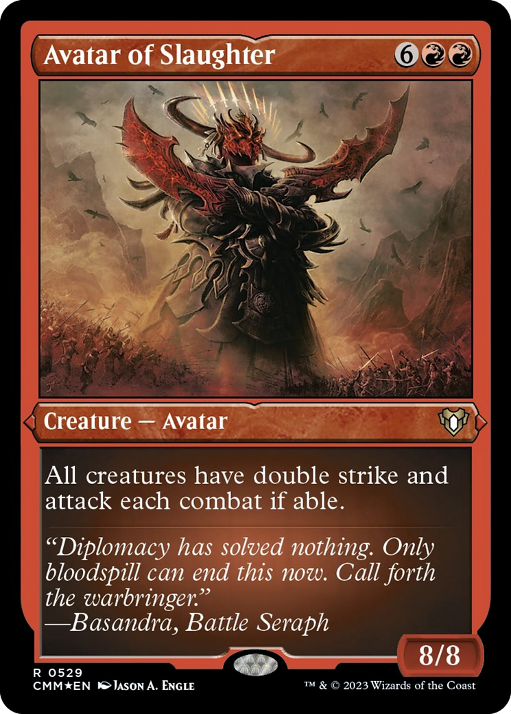Avatar of Slaughter (Foil Etched) [Commander Masters] | Good Games Cannington