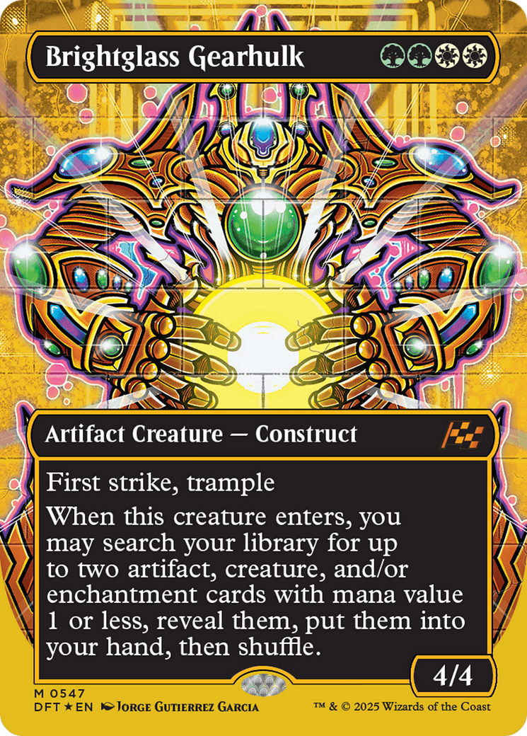 Brightglass Gearhulk (Borderless) (First-Place Foil) [Aetherdrift] | Good Games Cannington