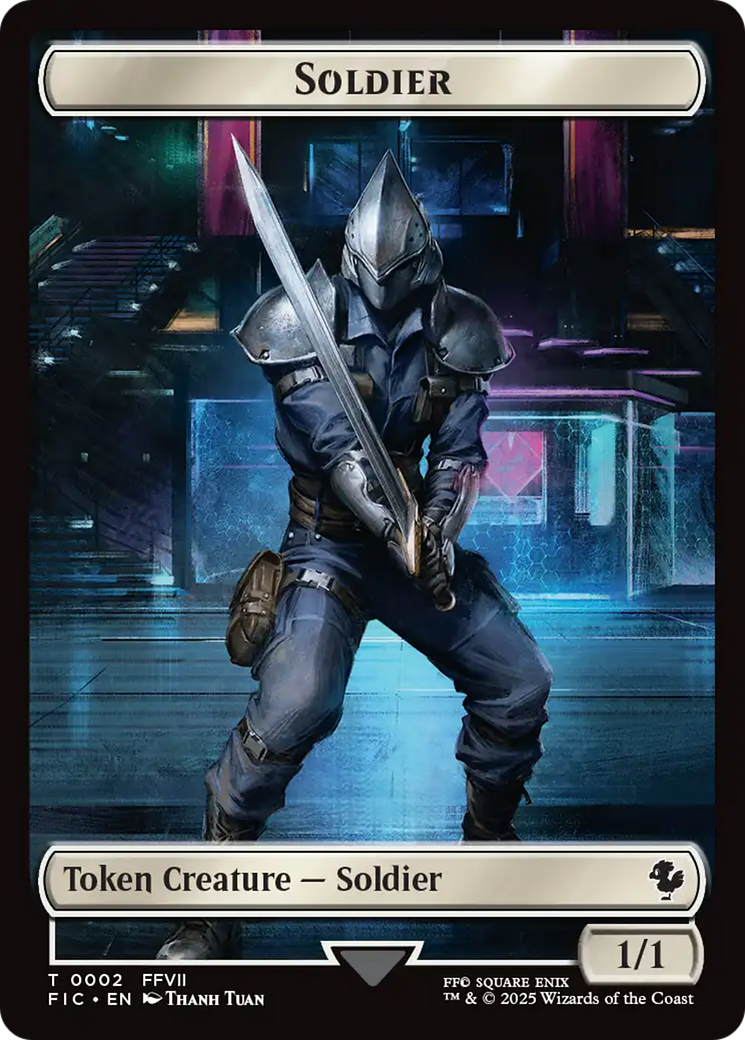 Soldier // Rebel Double-Sided Token [FINAL FANTASY Commander Tokens] | Good Games Cannington