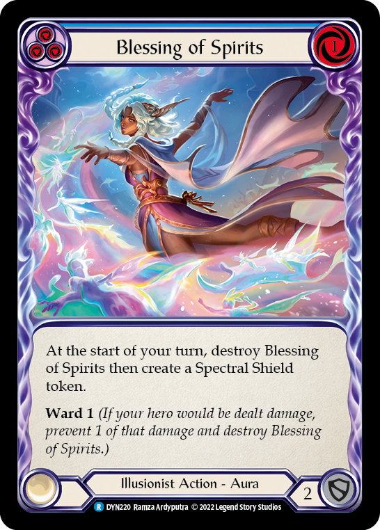 Blessing of Spirits (Blue) [DYN220] (Dynasty)  Rainbow Foil | Good Games Cannington