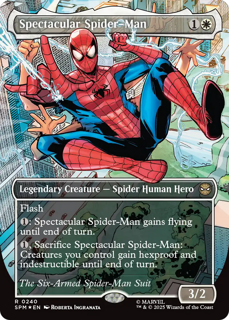 Spectacular Spider-Man (0240) (Borderless) (Textured Foil) [Marvel's Spider-Man] | Good Games Cannington
