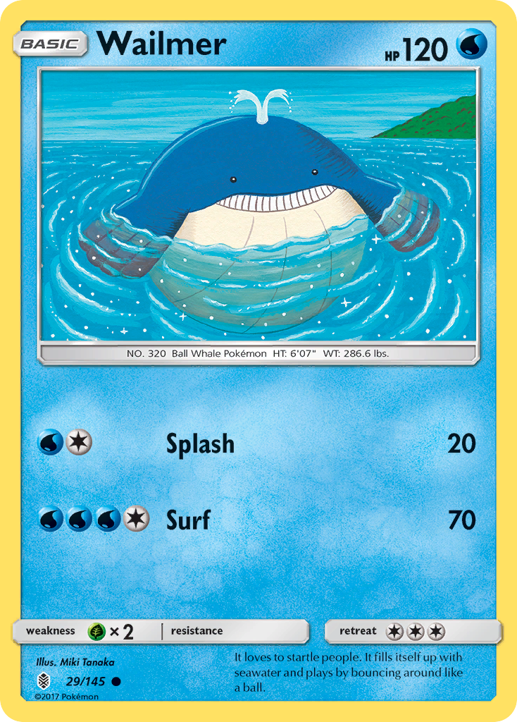 Wailmer (29/145) [Sun & Moon: Guardians Rising] | Good Games Cannington