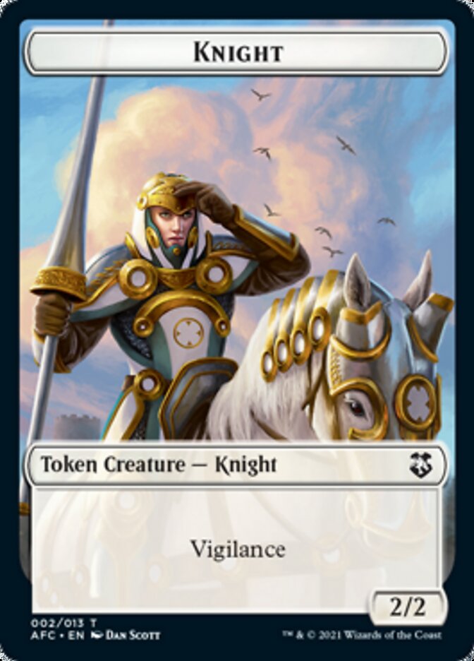 Knight // Saproling Double-Sided Token [Dungeons & Dragons: Adventures in the Forgotten Realms Commander Tokens] | Good Games Cannington