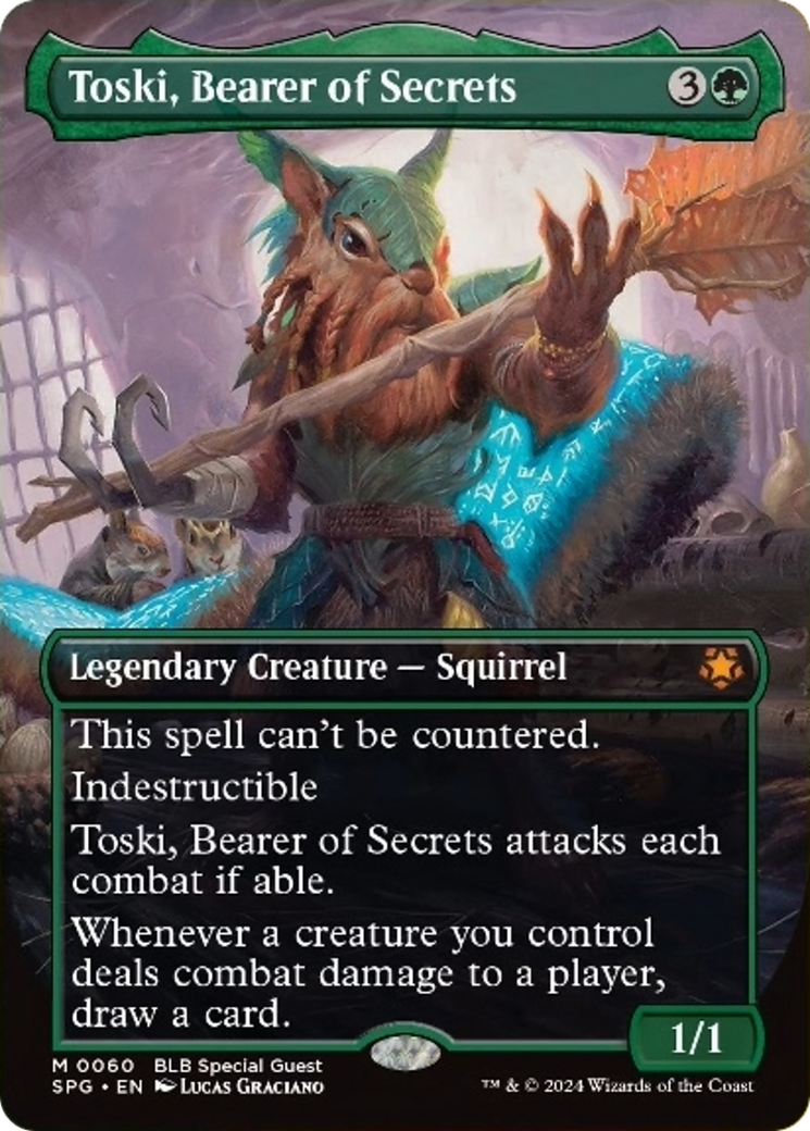 Toski, Bearer of Secrets (Borderless) [Bloomburrow Special Guests] | Good Games Cannington