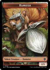 Hamster // Saproling Double-Sided Token [Bloomburrow Commander Tokens] | Good Games Cannington