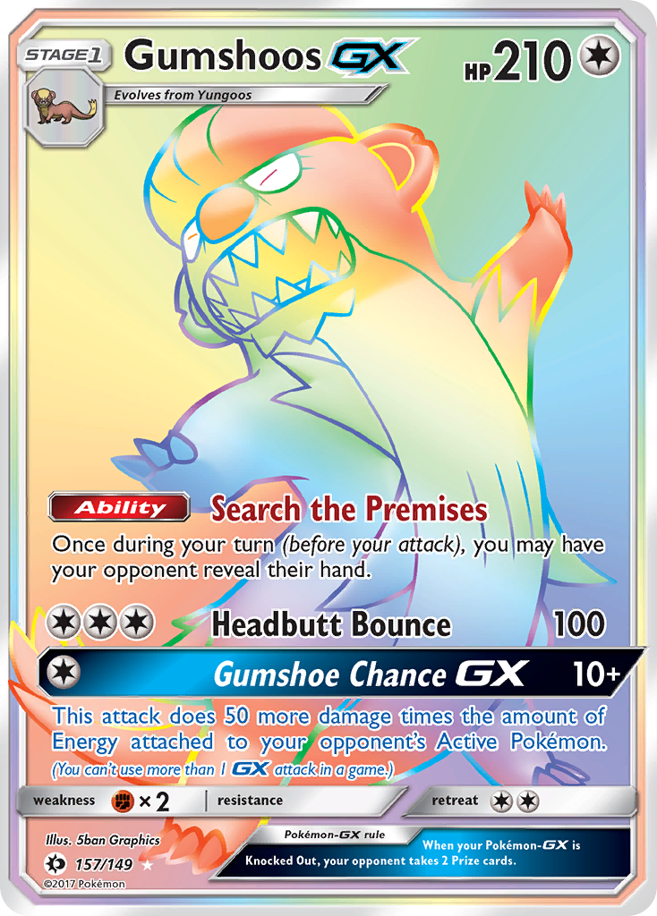 Gumshoos GX (157/149) [Sun & Moon: Base Set] | Good Games Cannington