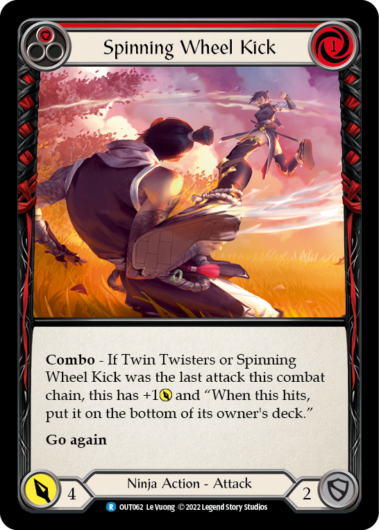 Spinning Wheel Kick (Red) [OUT062] (Outsiders)  Rainbow Foil | Good Games Cannington