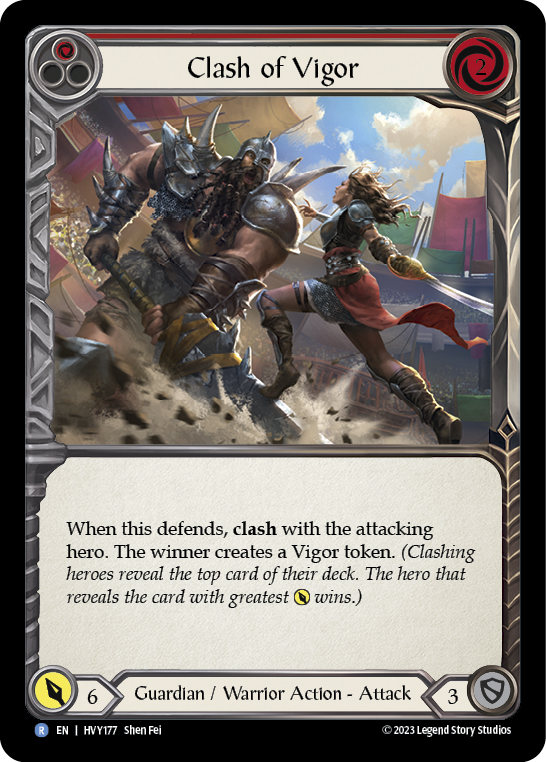 Clash of Vigor (Red) [HVY177] (Heavy Hitters)  Rainbow Foil | Good Games Cannington