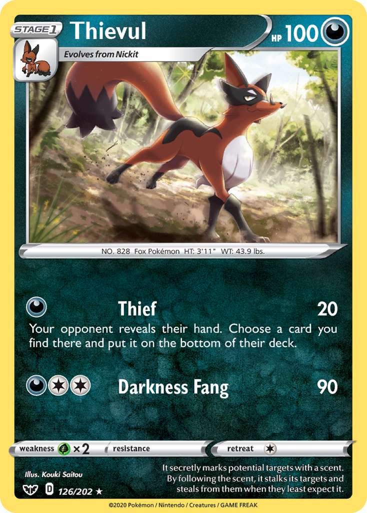 Thievul (126/202) [Sword & Shield: Base Set] | Good Games Cannington