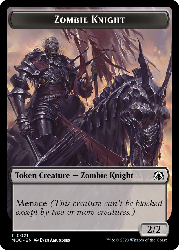 Zombie Knight // Human (6) Double-Sided Token [March of the Machine Commander Tokens] | Good Games Cannington