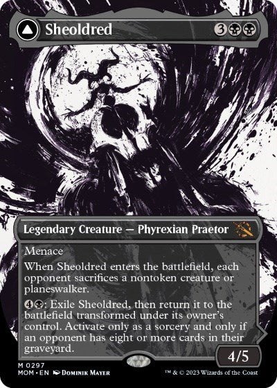 Sheoldred // The True Scriptures (Showcase Planar Booster Fun) [March of the Machine] | Good Games Cannington