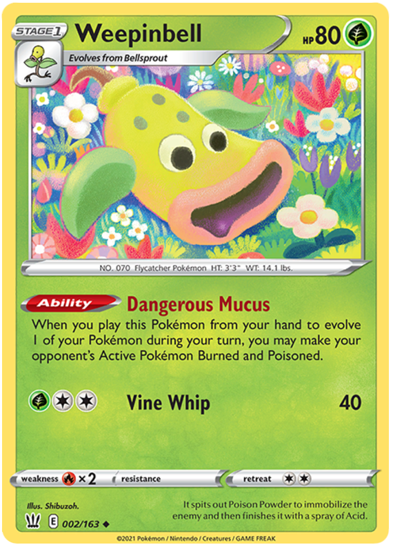 Weepinbell (002/163) [Sword & Shield: Battle Styles] | Good Games Cannington