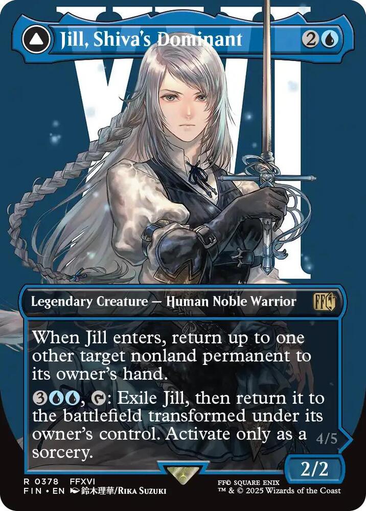 Jill, Shiva's Dominant // Shiva, Warden of Ice 378 (FINAL FANTASY)  - Borderless | Good Games Cannington