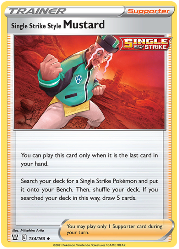 Single Strike Style Mustard (134/163) [Sword & Shield: Battle Styles] | Good Games Cannington