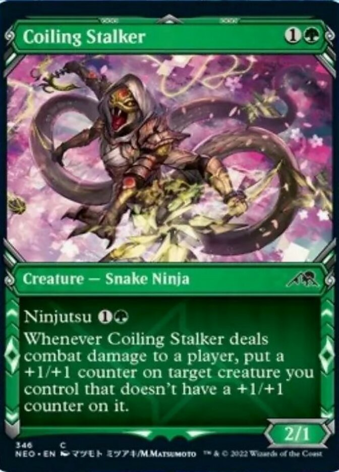 Coiling Stalker (Showcase Ninja) [Kamigawa: Neon Dynasty] | Good Games Cannington