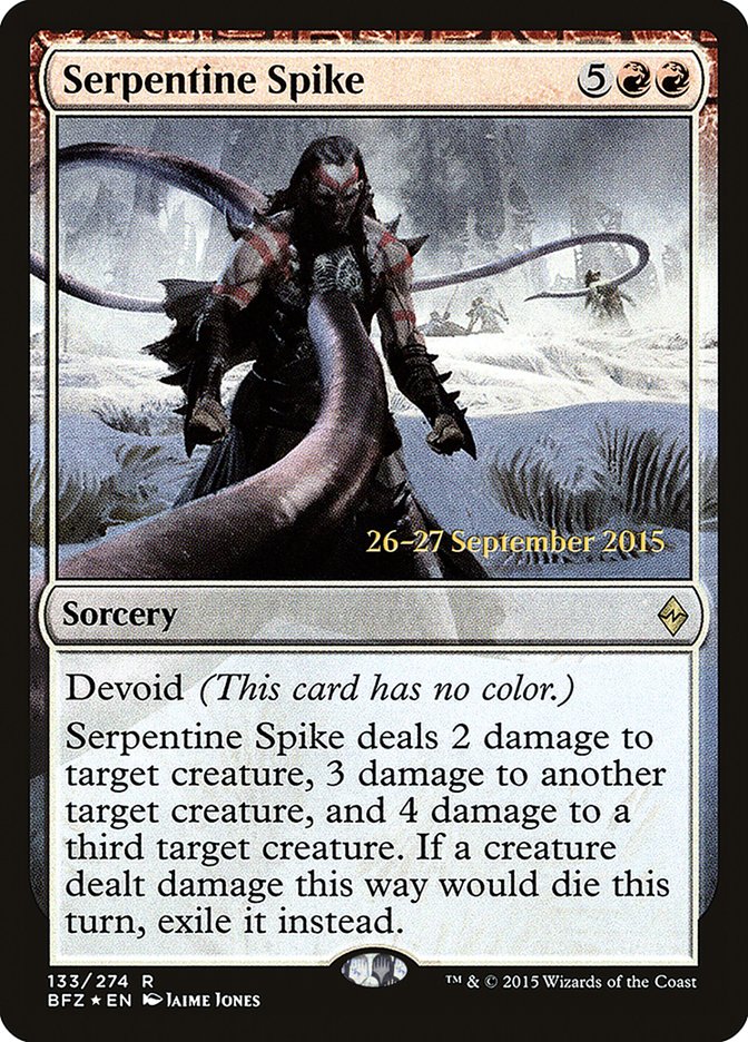Serpentine Spike [Battle for Zendikar Prerelease Promos] | Good Games Cannington