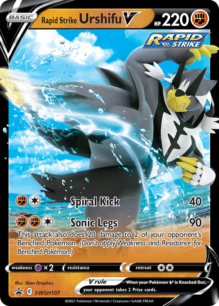 Rapid Strike Urshifu V (SWSH107) (Jumbo Card) [Sword & Shield: Black Star Promos] | Good Games Cannington