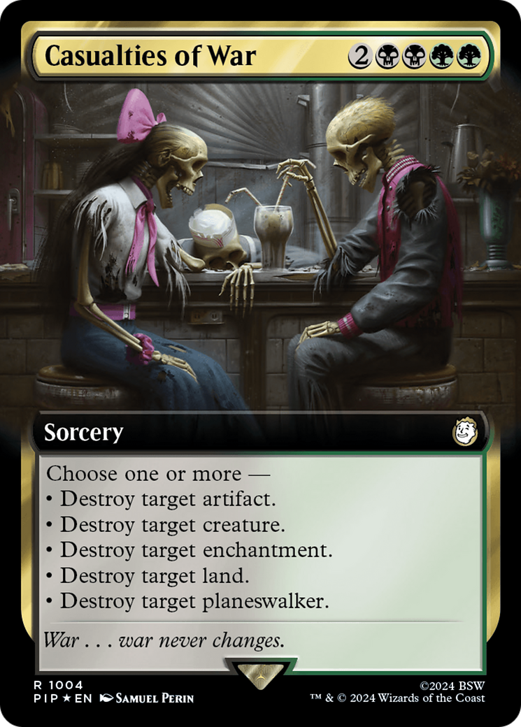 Casualties of War (Extended Art) (Surge Foil) [Fallout] | Good Games Cannington